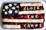 4th of july, close the camps, indian american activist padma lakshmi send a message to trump through a pie on 4th of july, American independence day