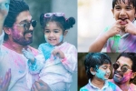 sneha reddy allu arjun, allu arjun family for holi, in pics allu arjun s adorable moments with family for holi is too cute to miss, Neha reddy