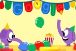 google penguin doodle, google penguin doodle, google doodle marks new year s eve with a pair of cute elephants, Google doodle