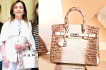 himalaya birkin bags, nita ambani's bag cost, nita ambani s crocodile skin handbag worth rs 2 6 cr studded with 240 diamonds goes viral, Christie