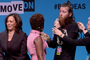 Watch: Protester Grabs 2020 Candidate Kamala Harris’ Microphone on Stage