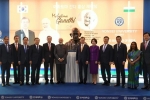 modi in seoul, mahatma gandhi bust unveiled, thoughts and ideals of gandhi have power to overcome menace of terrorism climate change pm modi, World peace