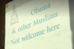 Muslims not allowed sign outside LA store, Kill Obama sign, grocery store s controversial sign in los angeles, Albuquerque