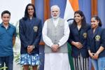 Narendra Modi, Sakshi Malik, modi hosts national sports awardees invites ideas to improve sports, Dronacharya award